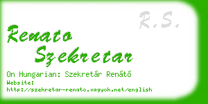 renato szekretar business card