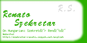 renato szekretar business card